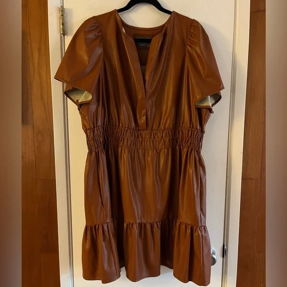 Anthropologie The Somerset Mini Dress Faux
Leather Edition - Picture 2 of 7